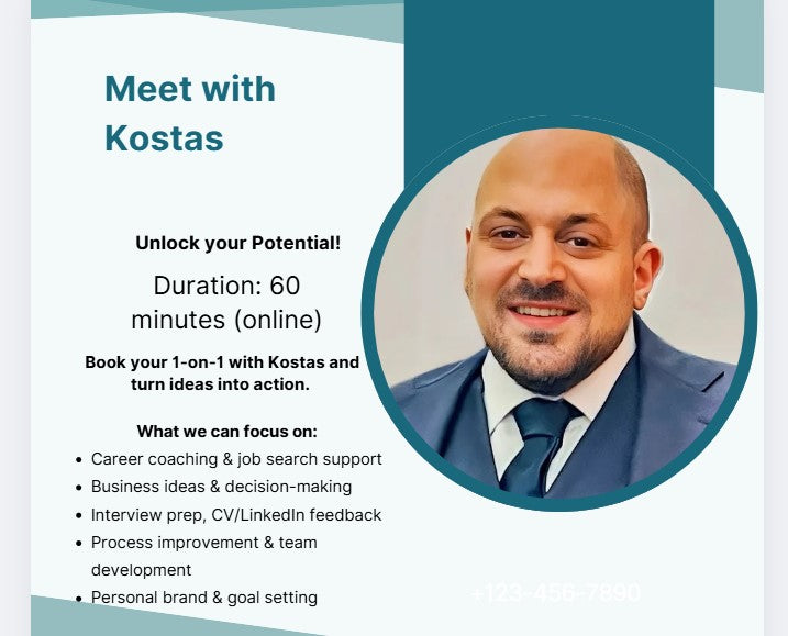 Meet with Kostas – 1-Hour Career & Business Strategy Session